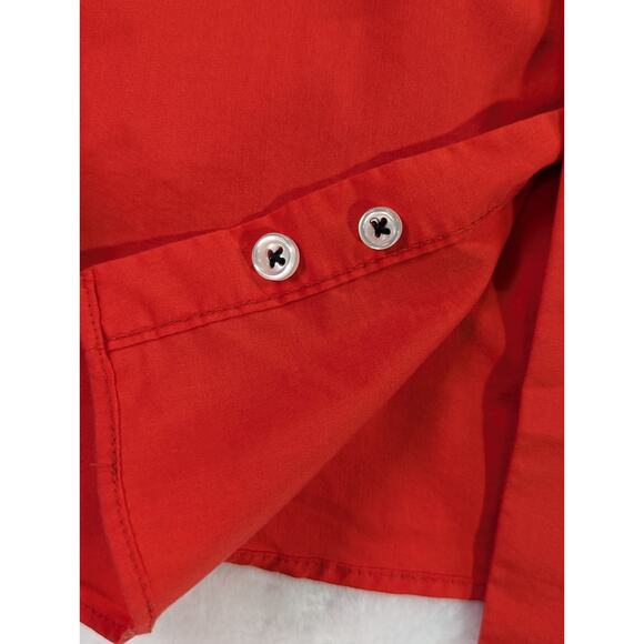 Nicole Miller NY Large 16-16 1/5 34/35 Stretch Red Dress Shirt w/Pearl Buttons - Picture 9 of 13
